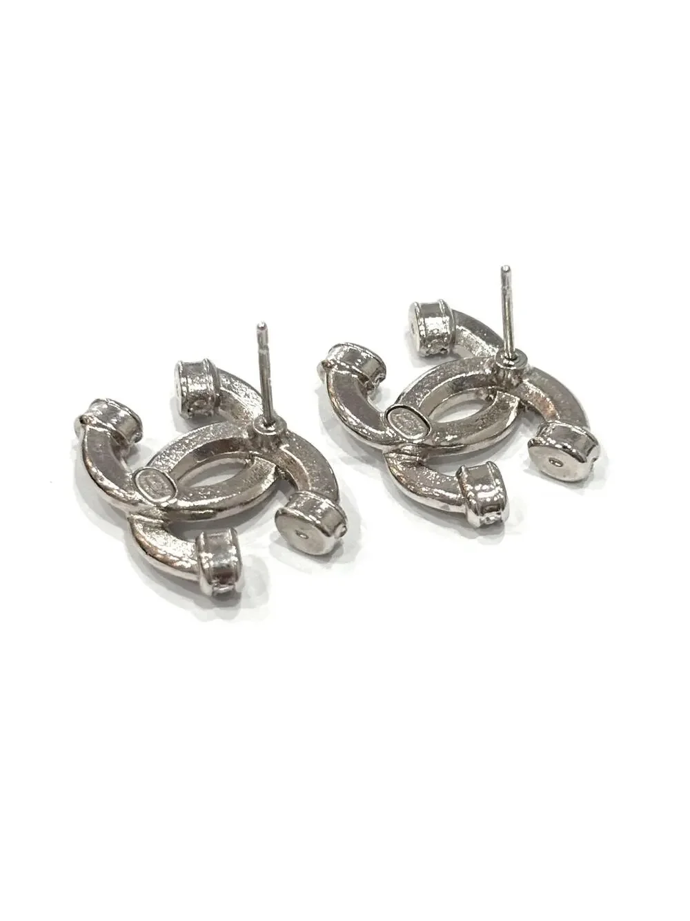 Chanel Cc Logo Earrings Sterling Silver #327460C93B